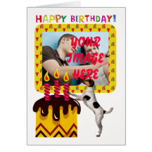 tarjeta de cumpleaños de la foto con el perro y la