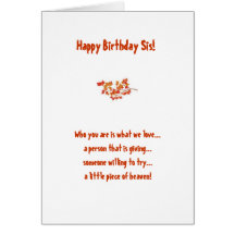 Tarjeta de cumpleaños de la hermana
