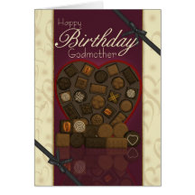 Tarjeta de cumpleaños de la madrina - chocolates