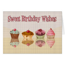 Tarjeta de cumpleaños de la magdalena - deseos dul