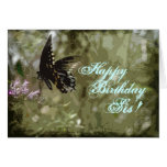 Tarjeta de cumpleaños de la mariposa de la hermana