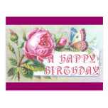 Tarjeta de cumpleaños de la mariposa postal