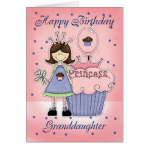 Tarjeta de cumpleaños de la nieta - princesa de la