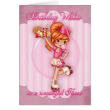 tarjeta de cumpleaños de la sobrina - rosa lindo d