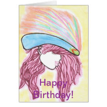 Tarjeta de cumpleaños de las plumas