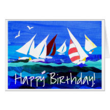 "Tarjeta de cumpleaños de los barcos de navegación