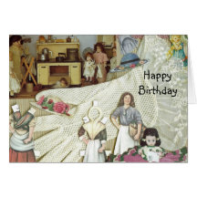 Tarjeta de cumpleaños de los colectores de la muñe