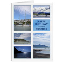 Tarjeta de cumpleaños de los paisajes marinos para