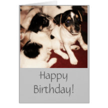 Tarjeta de cumpleaños de los perritos de Jack Russ