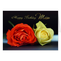Tarjeta de cumpleaños de Mam con los rosas del nar