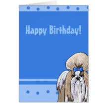 Tarjeta de cumpleaños de Shih Tzu
