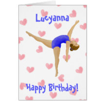 Tarjeta de cumpleaños del chica del gimnasta
