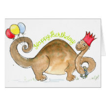 Tarjeta de cumpleaños del dinosaurio