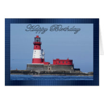 Tarjeta de cumpleaños del faro, opinión del mar