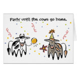 Tarjeta de cumpleaños del fiesta de la vaca