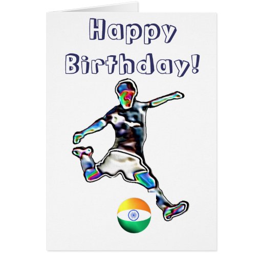 Tarjeta de cumpleaños del fútbol del fútbol de la Zazzle