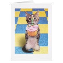 tarjeta de cumpleaños del gato de la magdalena