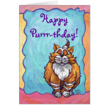Tarjeta de cumpleaños del gato del jengibre