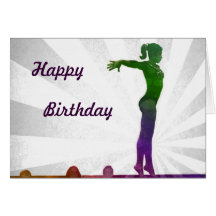 Tarjeta de cumpleaños del gimnasta