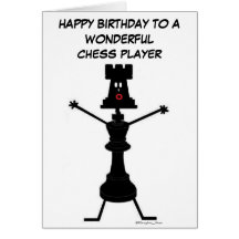 Tarjeta de cumpleaños del jugador de ajedrez
