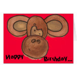 Tarjeta de cumpleaños del mono