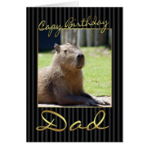 Tarjeta de cumpleaños del papá con el Capybara