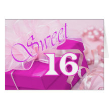 Tarjeta de cumpleaños del regalo del dulce diecisé
