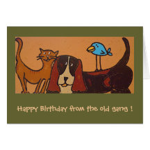 Tarjeta de cumpleaños del trío