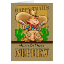 Tarjeta de cumpleaños del vaquero del sobrino - Ro