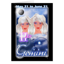 Tarjeta de cumpleaños del zodiaco de los géminis
