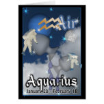 Tarjeta de cumpleaños del zodiaco del acuario
