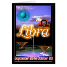 Tarjeta de cumpleaños del zodiaco del libra