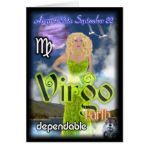 Tarjeta de cumpleaños del zodiaco del virgo