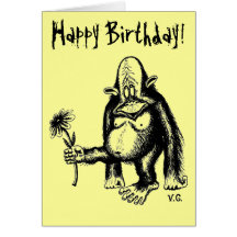 Tarjeta de cumpleaños divertida del mono
