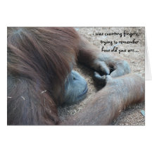 Tarjeta de cumpleaños divertida del orangután, sob