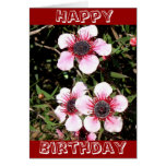 Tarjeta de cumpleaños exótica de las flores