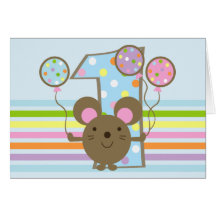 Tarjeta de cumpleaños feliz azul del ratón del glo