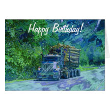 Tarjeta de cumpleaños grande del Camión-amante del