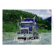 Tarjeta de cumpleaños grande del Camión-amante del