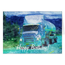 Tarjeta de cumpleaños grande del Camión-amante del