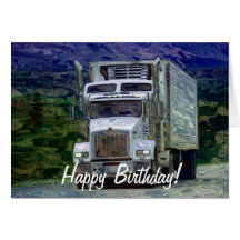 Tarjeta de cumpleaños grande del Camión-amante del