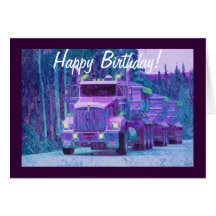 Tarjeta de cumpleaños grande del Camión-amante del