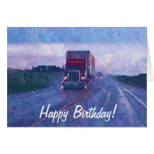 Tarjeta de cumpleaños grande del Camión-amante del