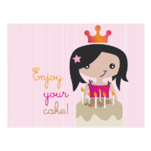 Tarjeta de cumpleaños linda de las niñas postal