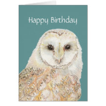 Tarjeta de cumpleaños linda del búho que insulta