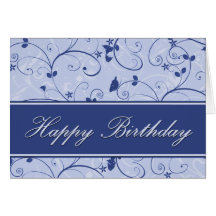 Tarjeta de cumpleaños natural azul con clase del r