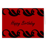 Tarjeta de cumpleaños negra roja