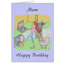Tarjeta de cumpleaños ocupada de la mamá