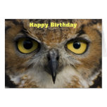 Tarjeta de cumpleaños - ojos de los búhos
