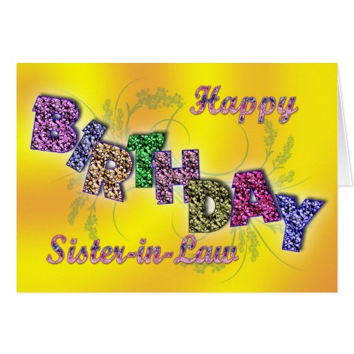 Tarjeta de cumpleaños para la cuñada con el texto de Zazzle.es
